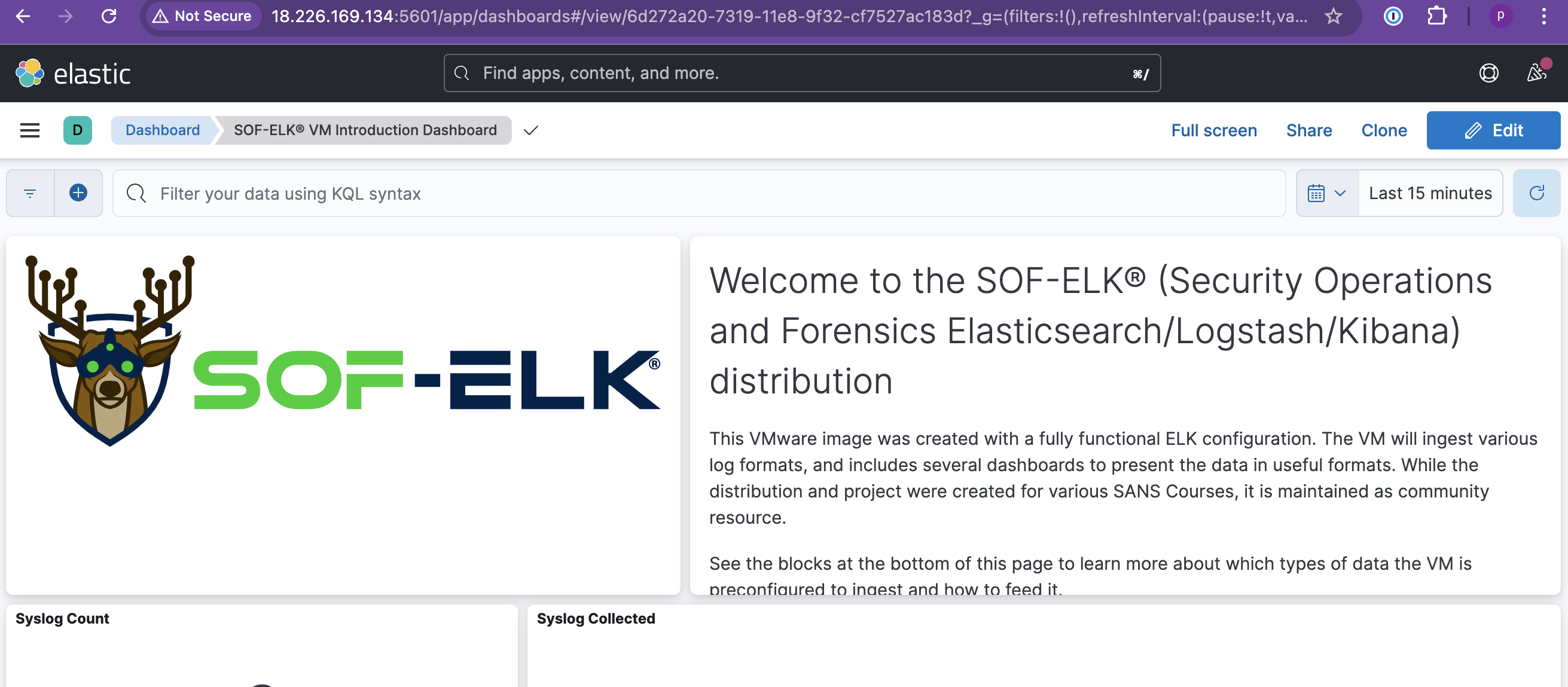 SOF-ELK Landing Page